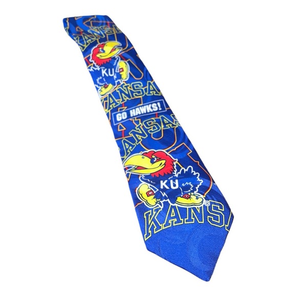 GO HAWKS! Kansas RM Sport University of Kansas official merchandise Men’s Tie - Picture 1 of 3